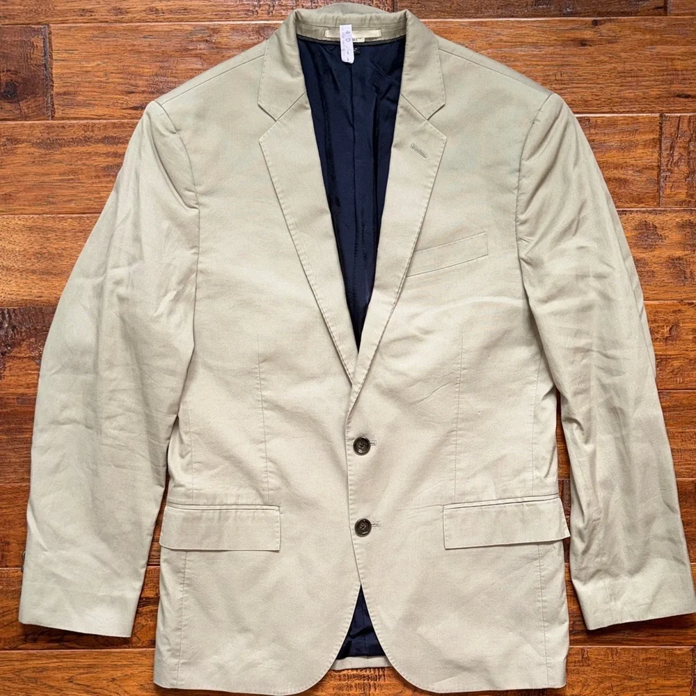 J. Crew Ludlow Slim-fit suit jacket in Italian cotton, Size 38/S, Khaki
